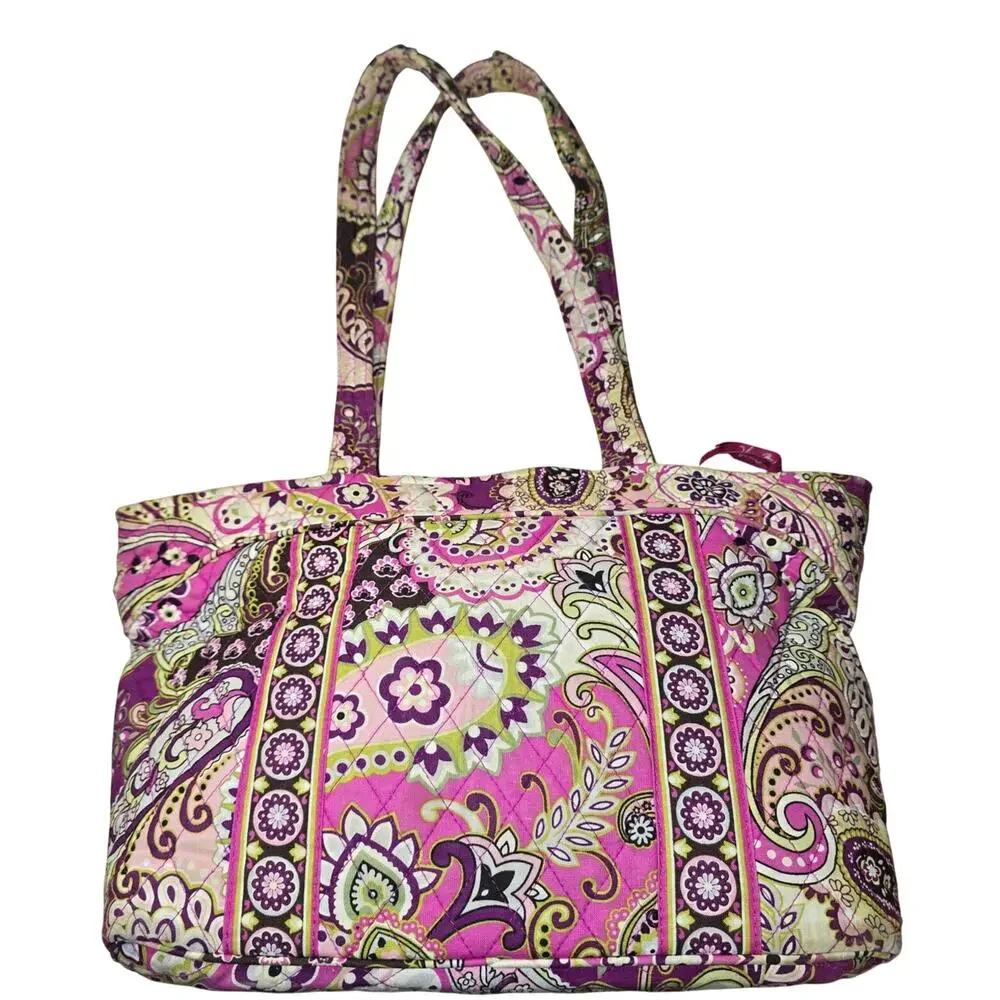 Retired Vera Bradley Very Berry Paisley Pattern Tote Bag Purse
